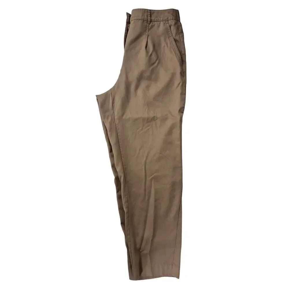 Croft & Barrow 100% Lyocell Light Brown Tapered Pants Sz 12